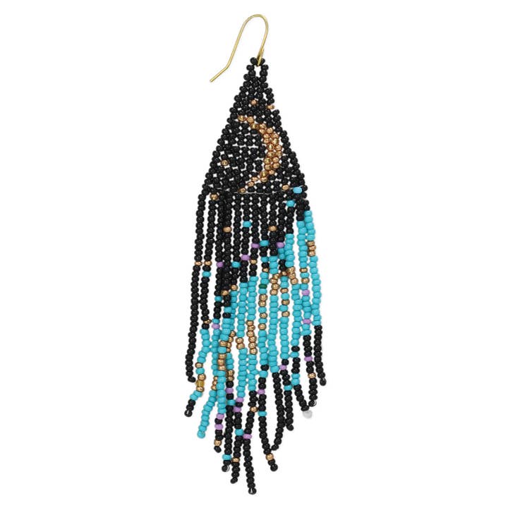 ZAD - Wholesale Tassel Earrings - Mystic Moon Seed Bead Fringe Earrings1