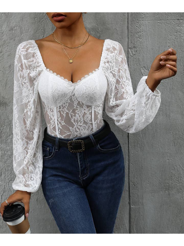 YNIQUE – Engroshandel Bodysuit undertøj - Dame – Dame Langærmet Bodystocking Blonde Toppe10