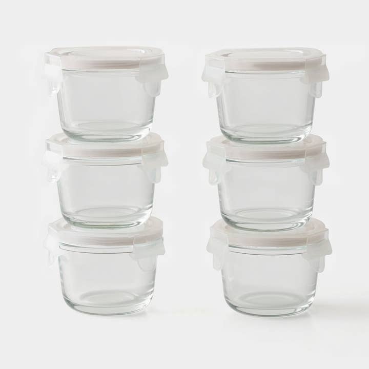 Rundt mini-glassbeholdersæt for engroshandel hos Genicook Product LLC