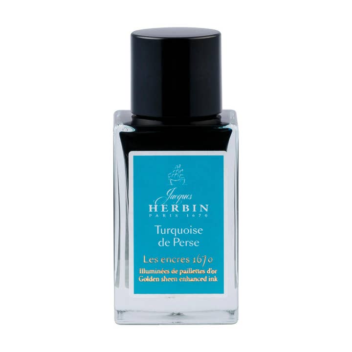 Jacques Herbin Prestige 1670 Writing Ink 15 mL Turquoise de Perse (Persian Turquoise) for wholesale by Carte Blanche