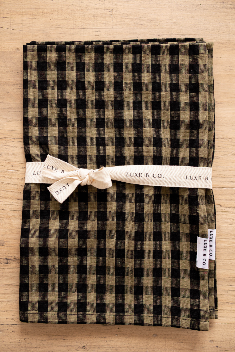 Luxe B Co - Wholesale Tea Towel - Olive Green Gingham Kitchen Dish Towels Luxe B Co. Set of 22