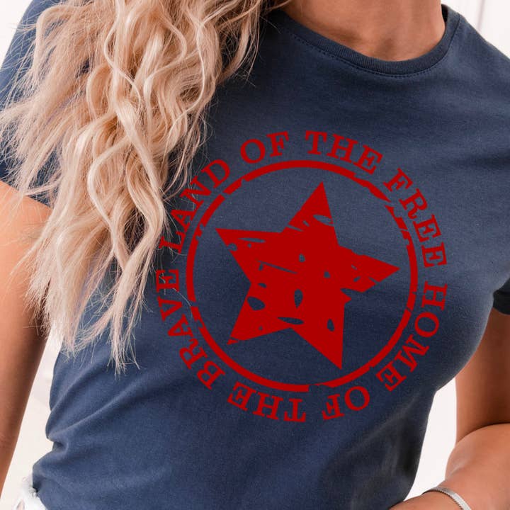 Land Of The Free  4th Of July Graphic Tee for wholesale by Shoppe SHC
