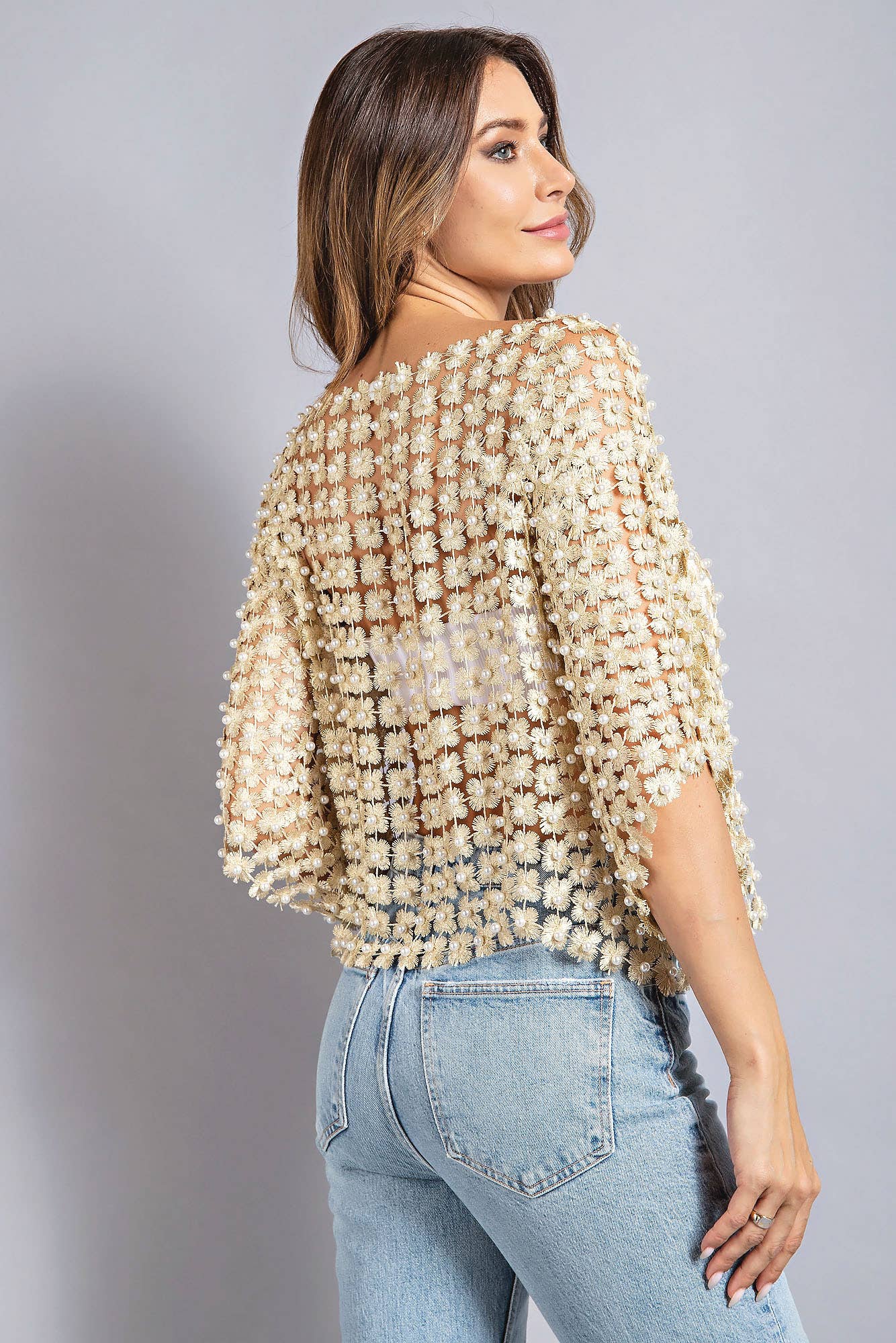 RIVIR - Vendita all'ingrosso Camicetta - Donna - TOP ALL'UNCINETTO CON PERLINE5