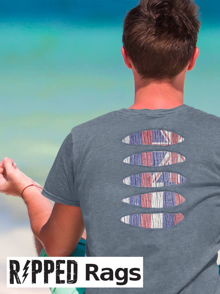Hawaii Flag Ripped T-shirt for wholesale by Ripped Rags