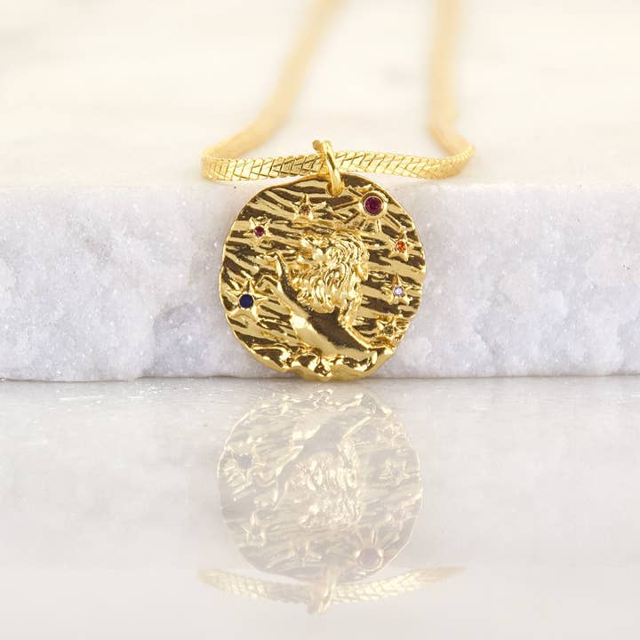 Pendente Zodiac Leo Golden Age por atacado de Veluna