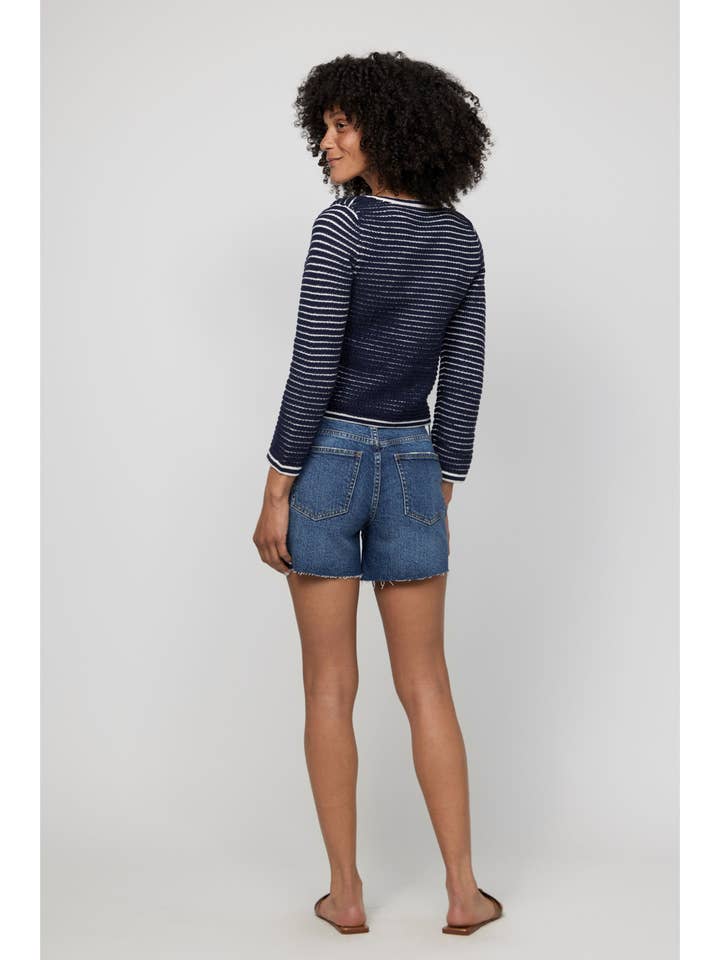 Oliver Logan - Wholesale Shorts - Women's - Bedford High Rise Denim Short, Indigo Medium Bright