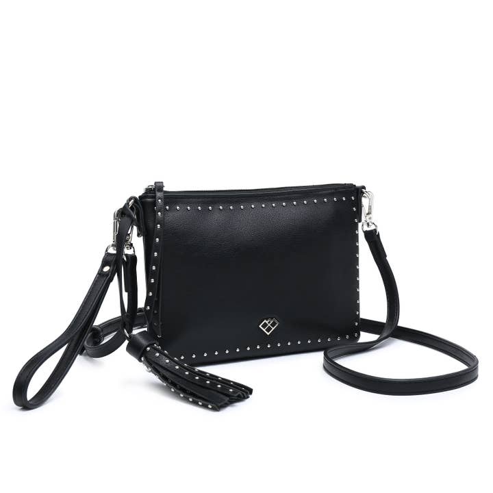 Papaya Fashion Ltd – wholesale Crossbody bag – Women's – CC261-Studs Tassel Zip Top Cross Body Bag2