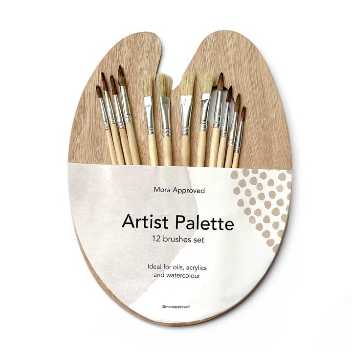 DIY Kits by Mora Approved - Kintsugi, Pottery & Art - Vendita all'ingrosso Pennello per vernice/cera - Palette per artisti - Set con 12 pennelli