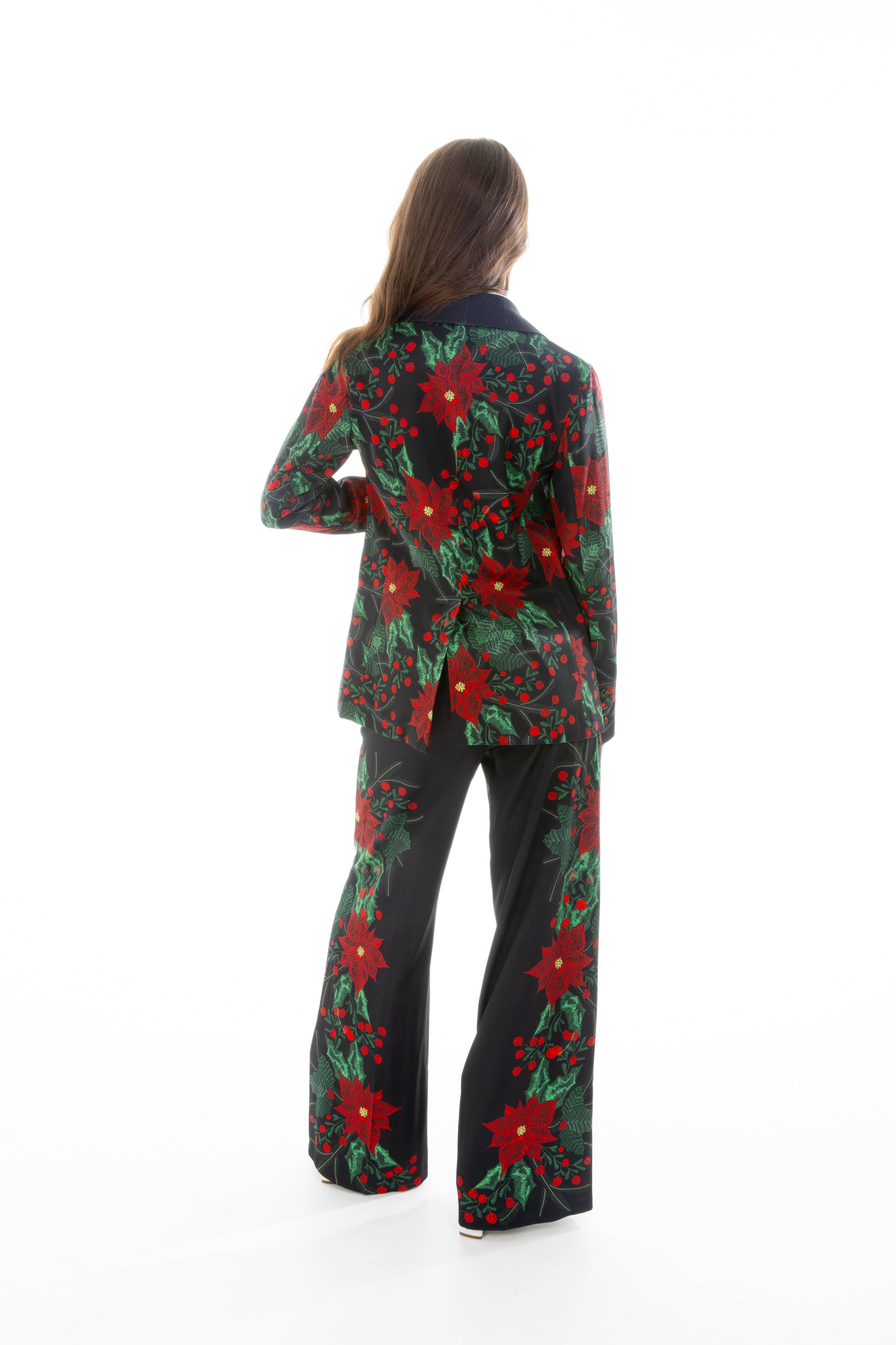 Shinesty, Inc - Venta al por mayor Blazer - Mujer - La pieza central | Blazer navideño de mujer con flor de pascua3