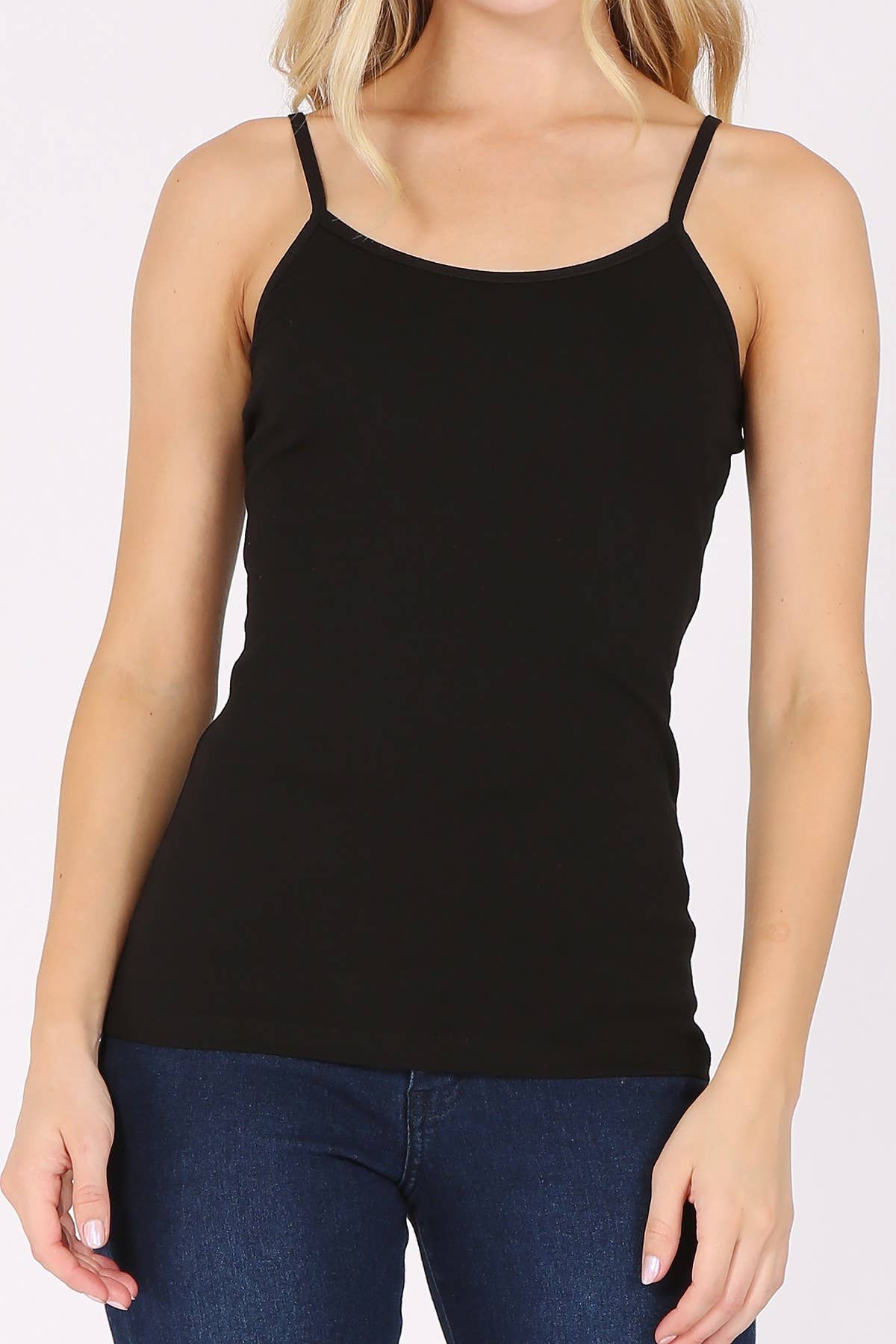 Color 5 - Vendita all'ingrosso Canotta - Donna - Canotta Plus Size Basic in cotone spandex con spalline sottili4