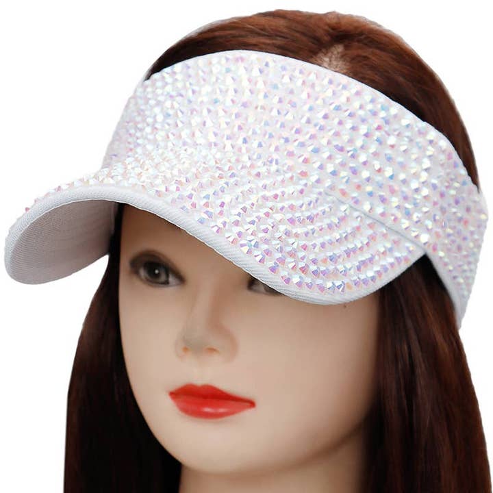 Cap Zone - Vendita all'ingrosso Visiera - Donna - Visiera in acrilico con strass e velcro completa di bling16