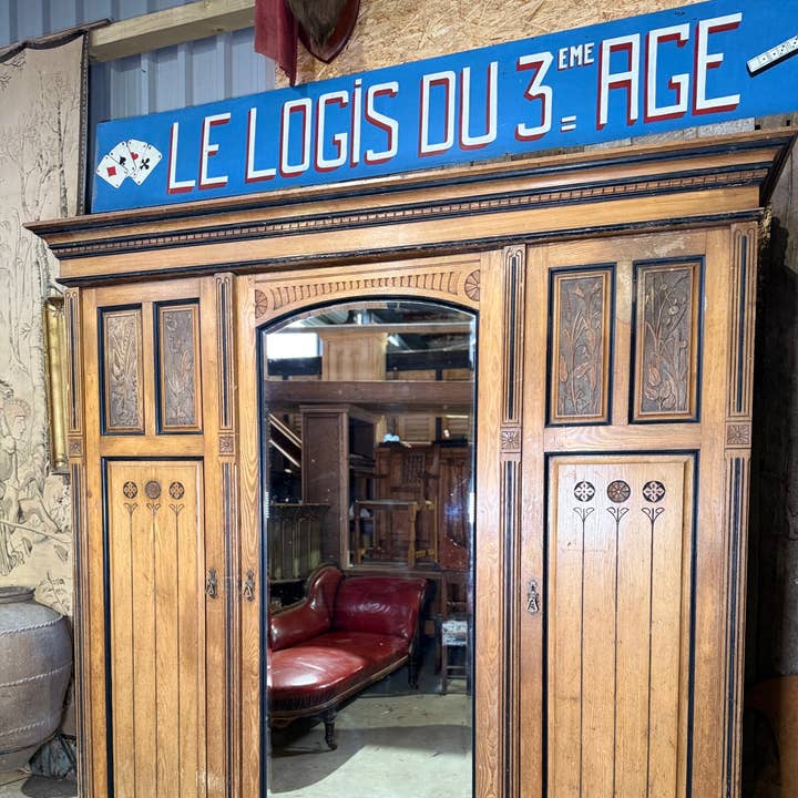 Antique Large Triple Ash Wardrobe Compactum Armoire for wholesale by belvoir