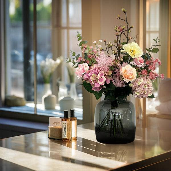 Oasis of Life - Wholesale Artificial Flowers - Artificial Flower Bouquet – Mystical Summer – 65cm – High-Quality Artificial Flowers in Pink, White & Yellow – Summery Decorative Bouquet for Home & Gift Ideas1