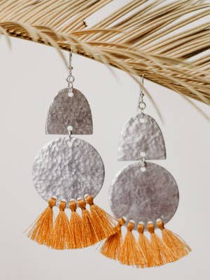 Bella Fringe Earring Turmeric for wholesale by Haiti Design Co.