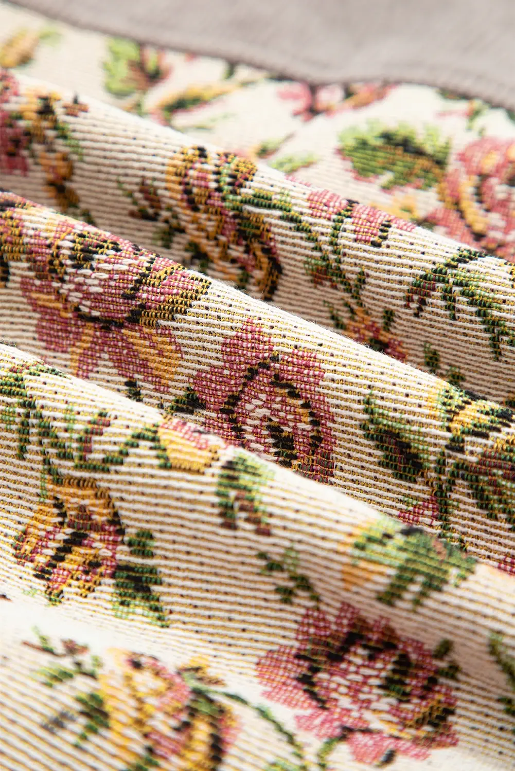 Gris moyen Veste Vintage Patchwork Floral en Velours Côtelé en vente sur Faire7
