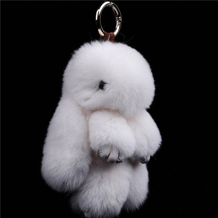 Plush Looks - Wholesale Keychain – Women's - Rex Rabbit Fur Cute Bunny Doll Bag Pendant Keyring8