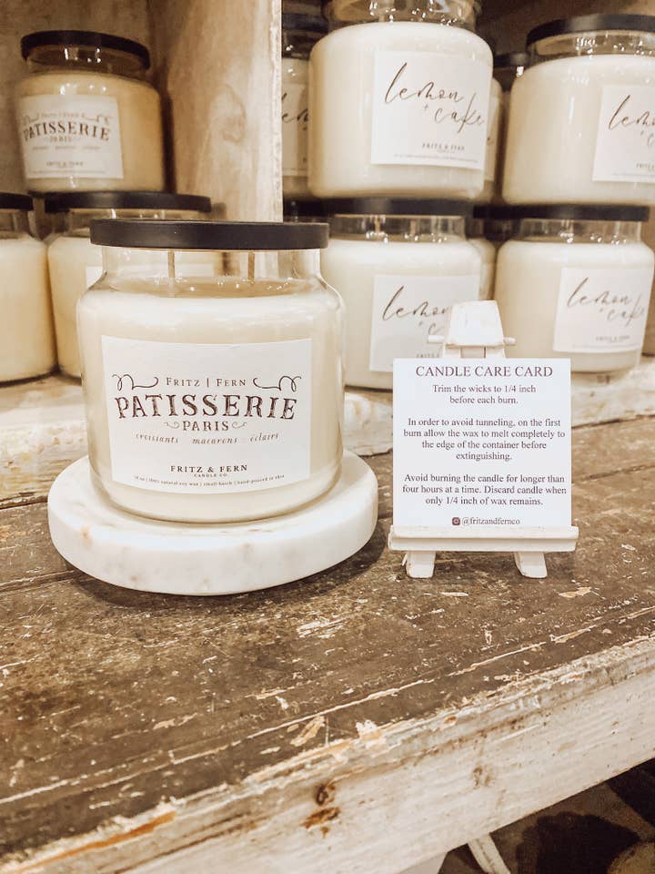18 oz. Patisserie (French Bakery) Soy Candle for wholesale by Fritz & Fern Candle Co.