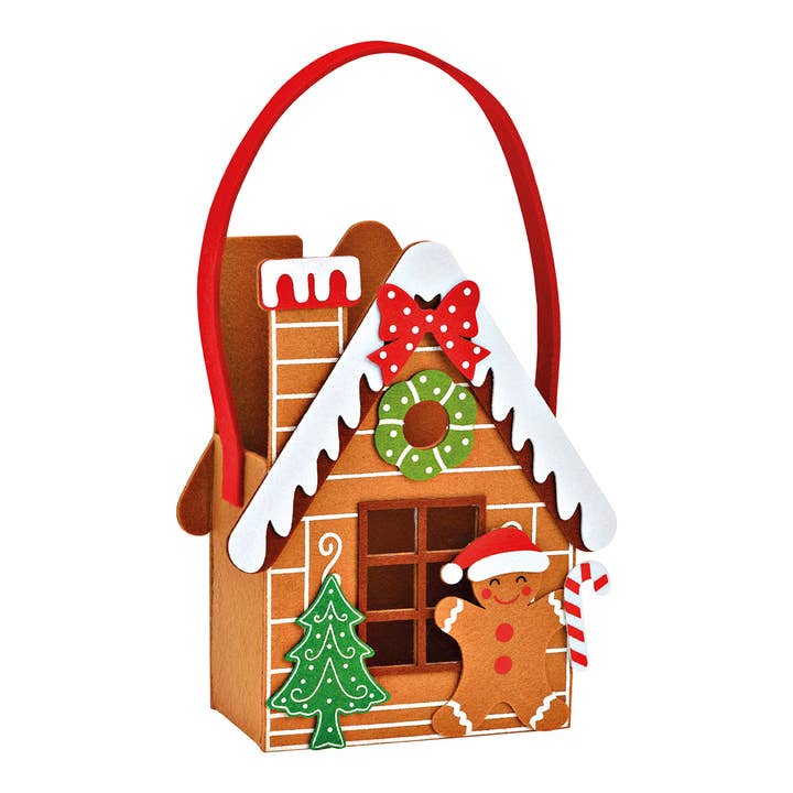 Vilt mand, peperkoekhuis van polyester bruin (B/H/D) 17x21x8cm voor wholesale door Wurm