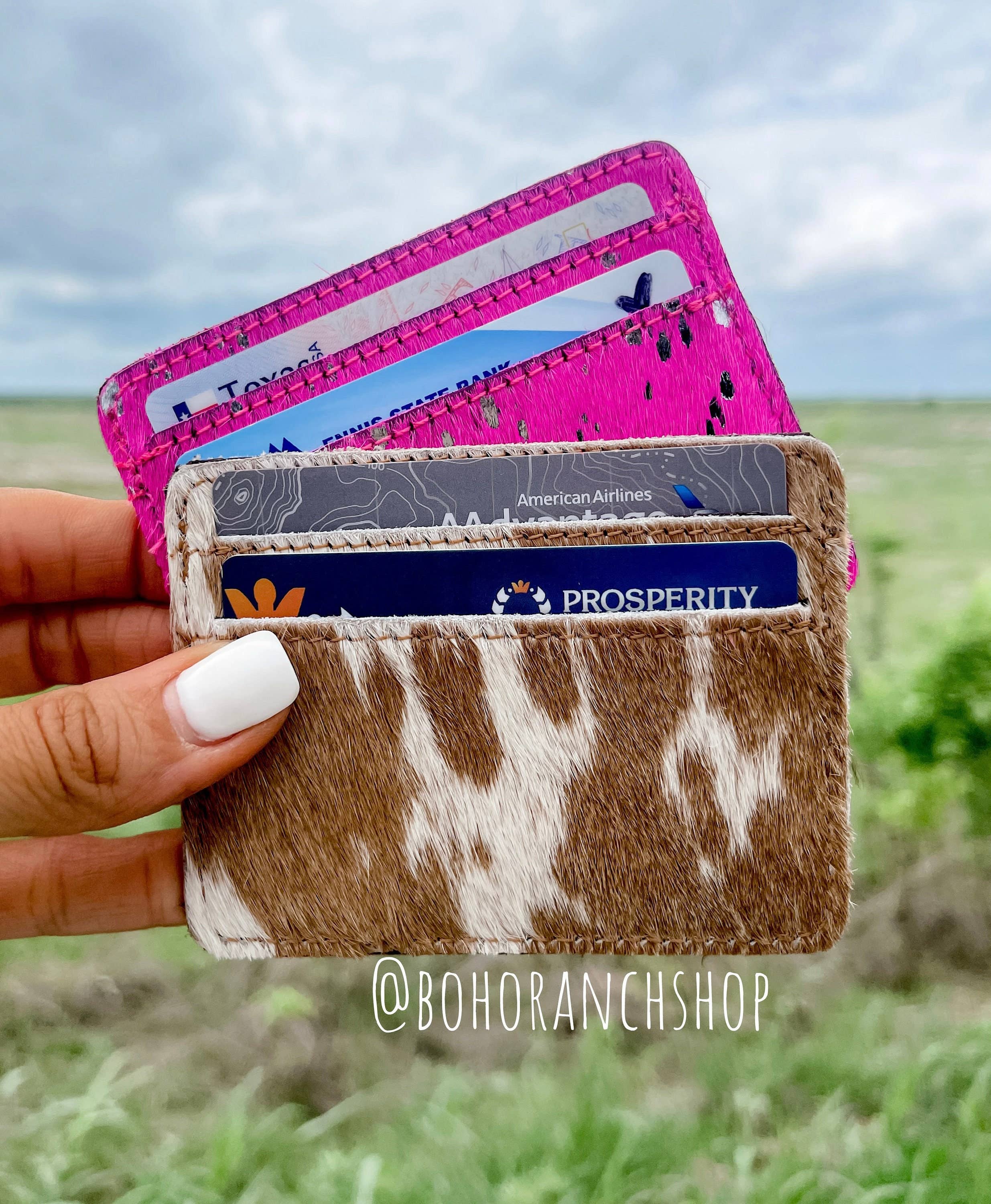 Boho Ranch Shop - Wholesale Card Holder - Women's - Western Cowhide Credit Card Holder - Money holder10