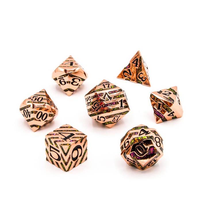 Wizard's Vein | Solid Metal Dice | 7-Polyhedral Set for wholesale by Tabletop Dominion Limited