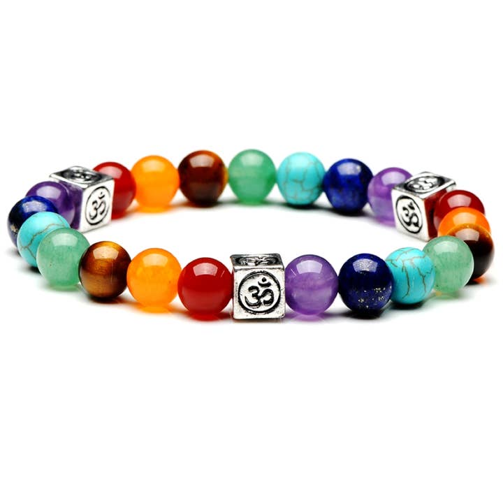 Chakra Om Gem Stone Bracelet for wholesale by Original Source