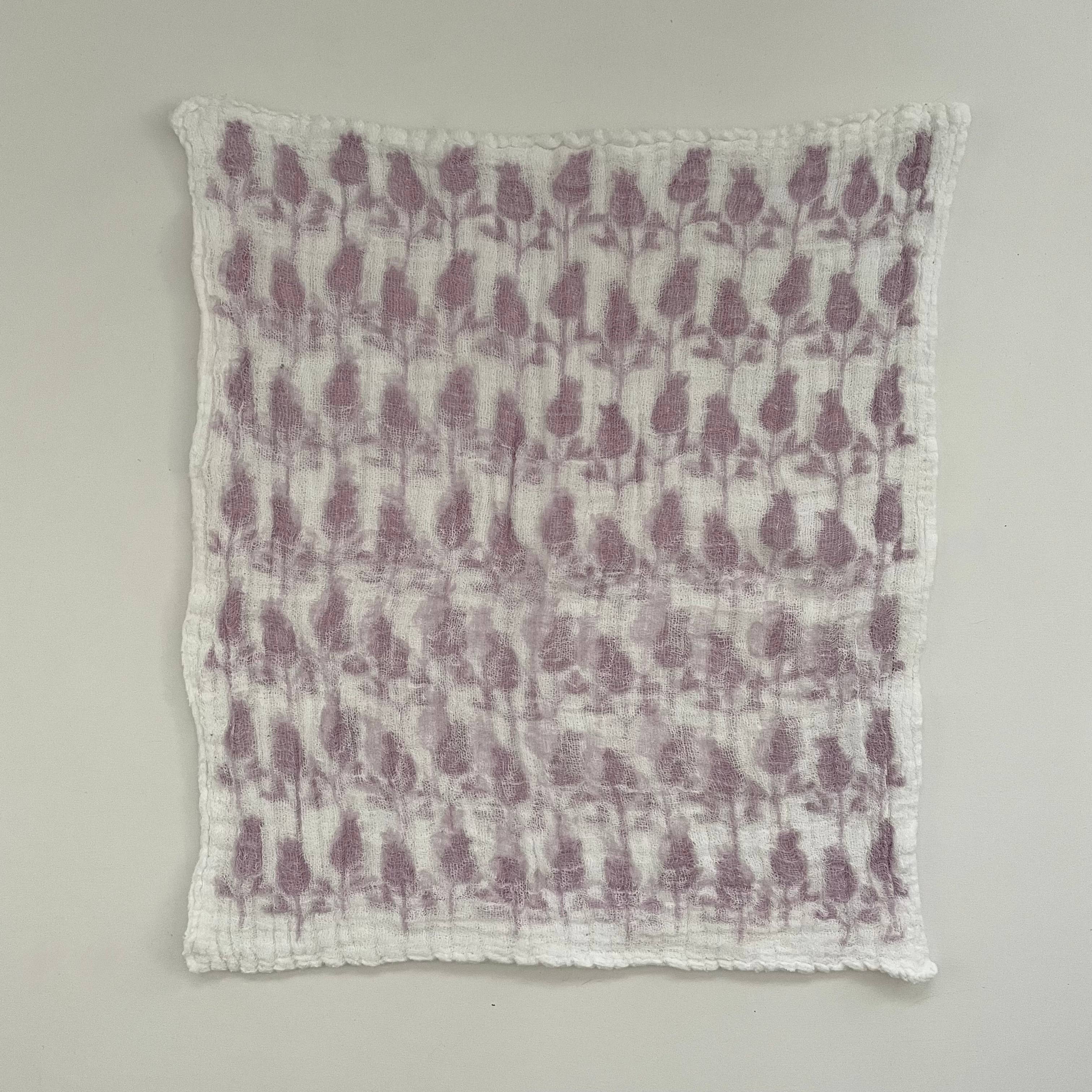 fort & field – wholesale Dishcloth – kaya Japanese 100% cotton dishcloth large 17" sq. pink bloom3