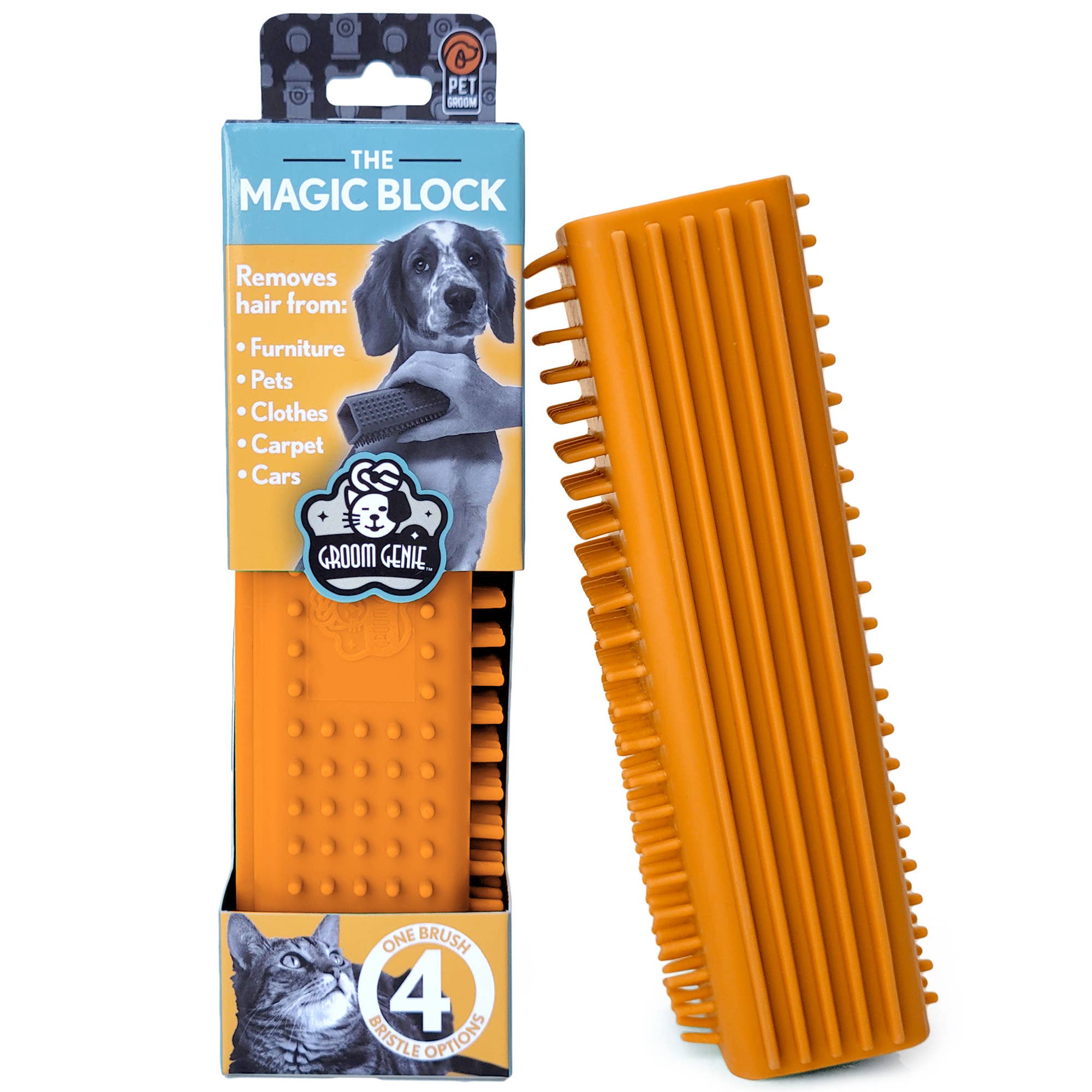 Groom Genie - Vente Brosse – chat et chien - Magic Pet Block - Brosse magique pour poils d’animaux1