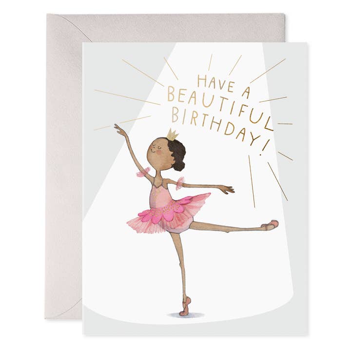 Ballerina Birthday Greeting Card for wholesale by E. Frances Paper