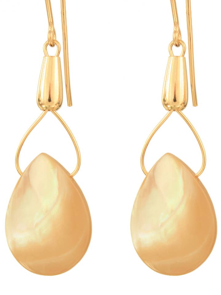 Orecchini con gocce di madreperla - Oro 14 Kt per la vendita all'ingrosso da parte di Ardent Designs