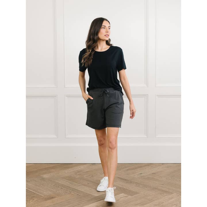 Women's Jersey Bamboo Lounge T-Shirt - Black for wholesale by Midnight Mischief