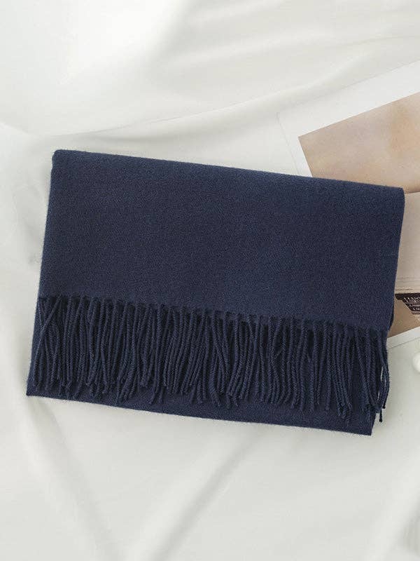 VividLux – wholesale Scarf – Women's – Keep Warm Solid Color Tasseled Shawl&Scarf11