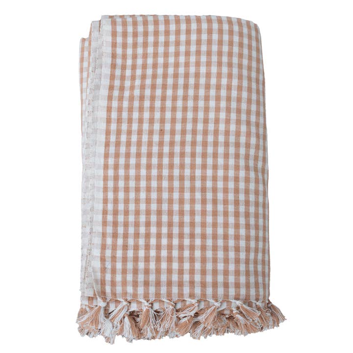 kd weave - Wholesale Tablecloth - Tan Gingham Tablecloth