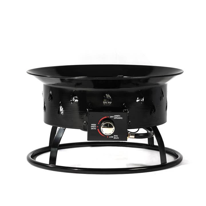 50000 BTU 19" Black Steel Propane Portable Tabletop Round Fire Pit for wholesale by HomeRoots