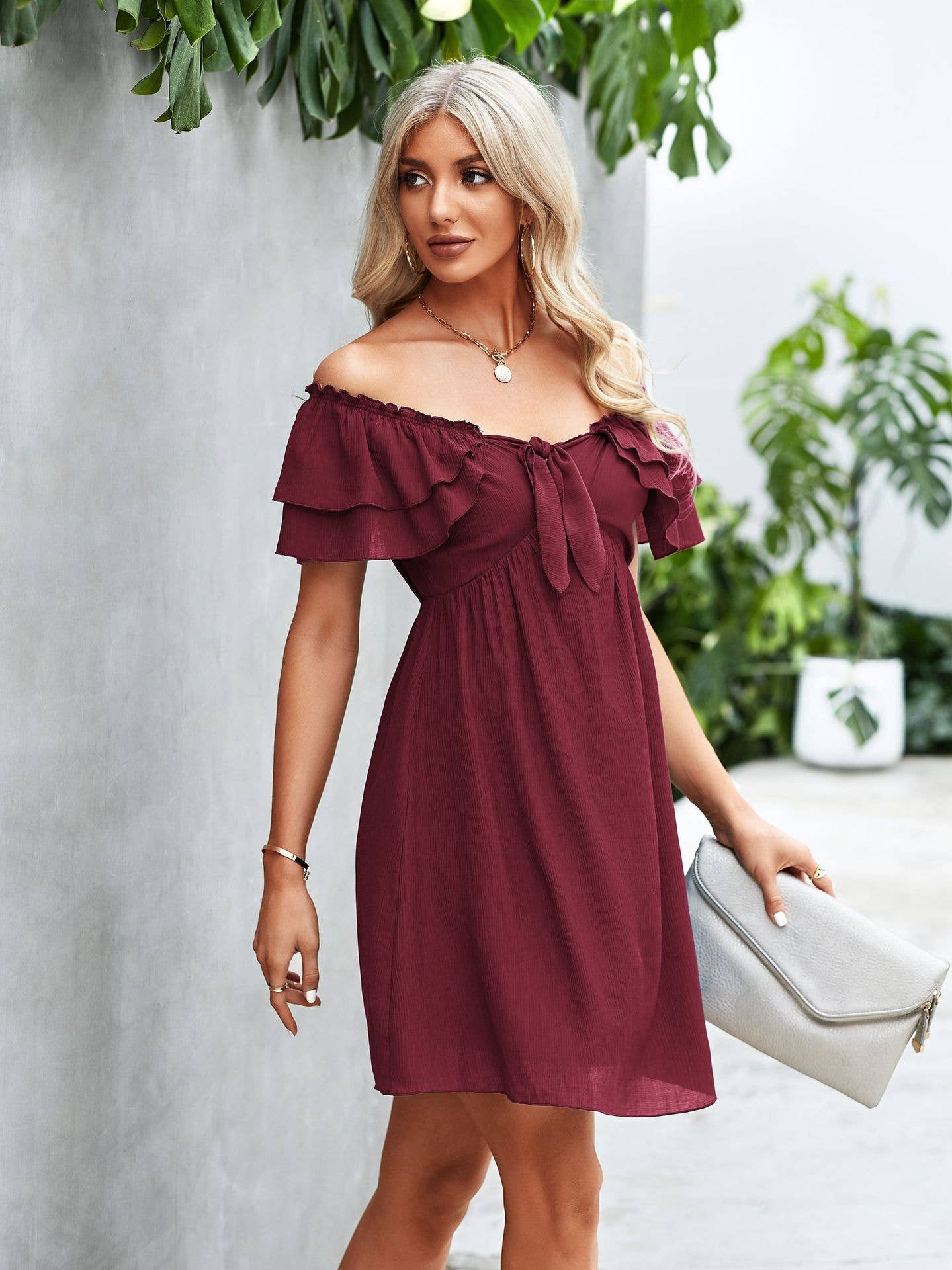 eLook - Wholesale Jurk - Dames - SZ1-DR1008 Off Shoulder Jurk met ruches18