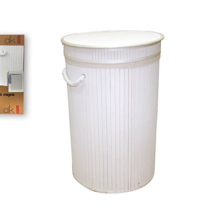RED STORAGE BIN. FOLDABLE WHITE BAMBOO for wholesale by Aktual / Dekora Import S.A