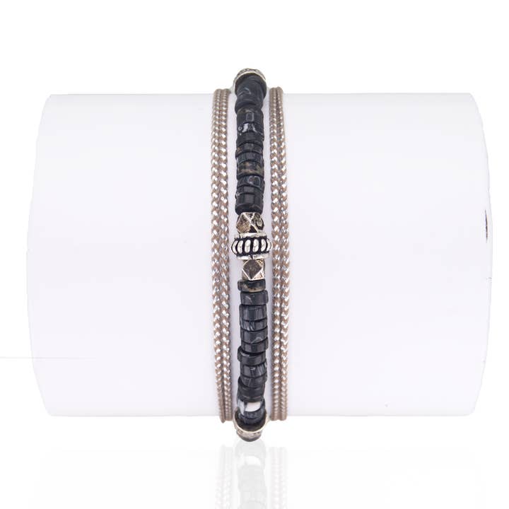 Bracelet Homme Titan Obsidienne 2223 pour la vente par LOetMA