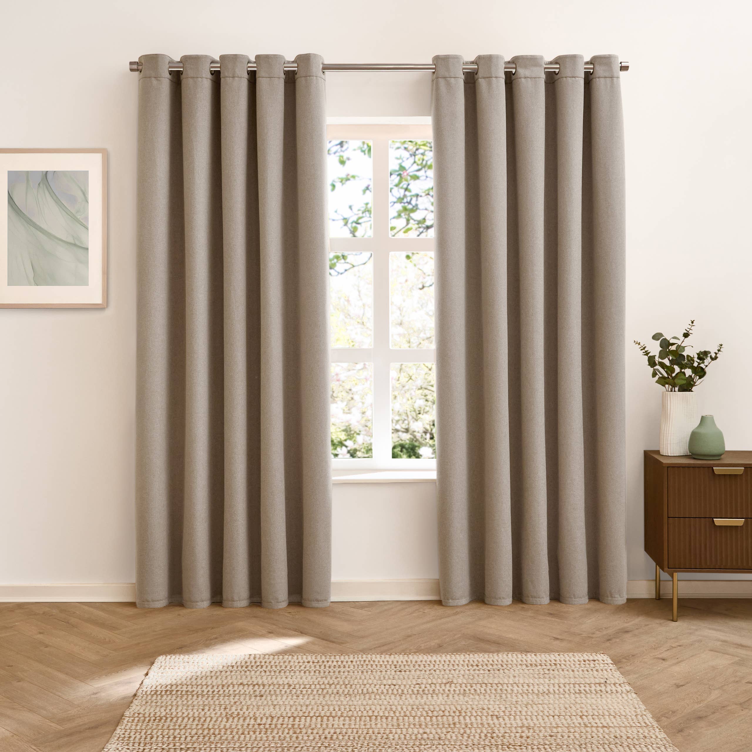 Verso Suede 100% Blackout Eyelet Curtains Mocha for wholesale on Faire3