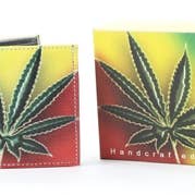 Leather Impressions Inc - Venta al por mayor Cartera - Hombre - Cartera Bifolio de Cuero Vegano con Hoja de Marihuana Rasta VL528