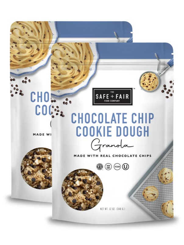 Chocolate Chip Cookie Dough Granola Pack for wholesale by The Safe + Fair Food Company