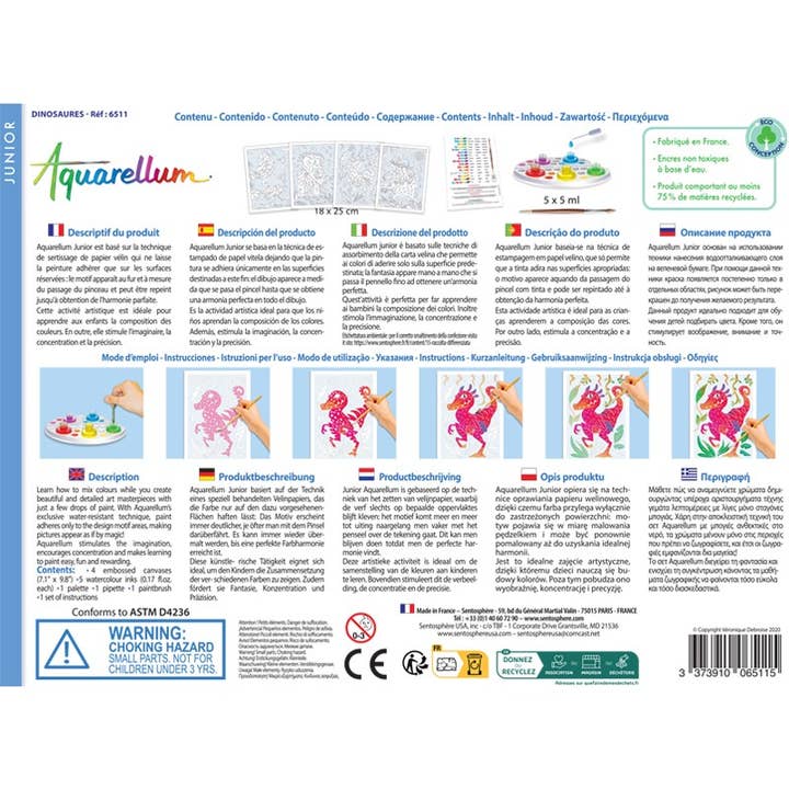 Just Imagine Toys – wholesale Art set – Child & baby – Paint by Numbers - Aquarellum Dinosaurs - Medium