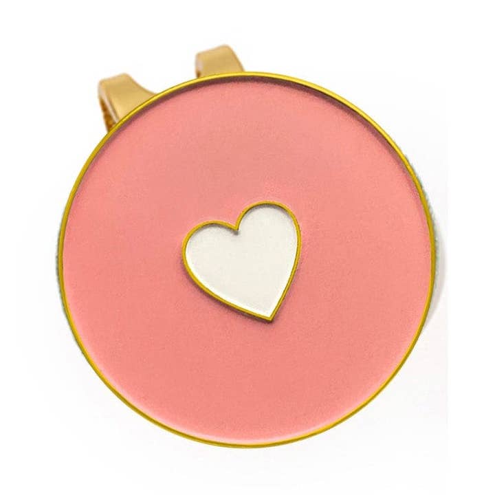 I Heart Golf Women's Ball Marker with Hat Clip for wholesale by Birdie Girl Golf