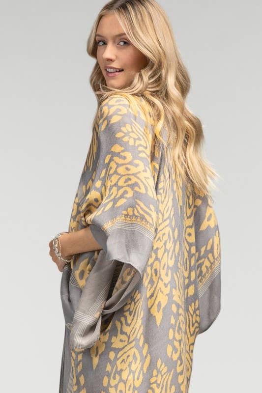 Shop Neighbors - Wholesale Kimono - Women's - Damask Print Kimono with Sleeves2