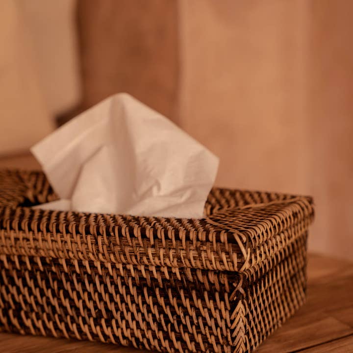 Bazar Bizar Living – Engroshandel Tissueboks – Rattan Classic Tissue Box - Naturbrun3
