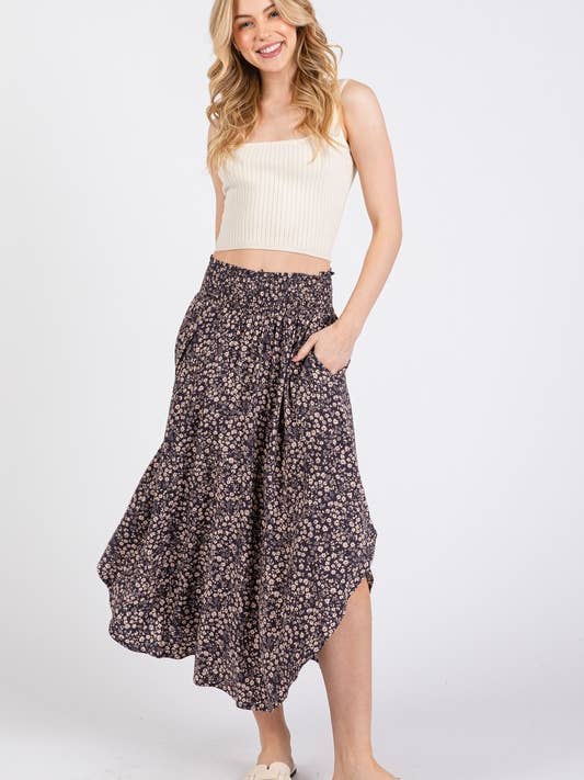 Print Waist Smocked Skirts - VNS16762H8 for wholesale by Final Touch