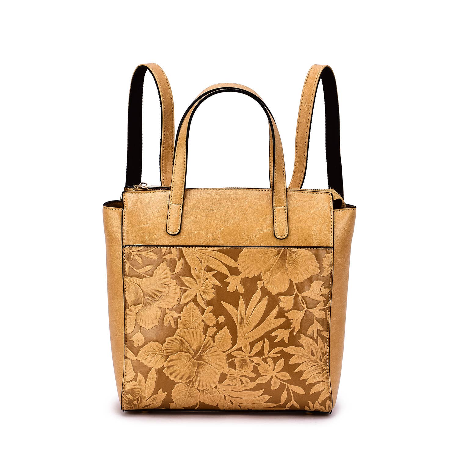 Mellow World - Wholesale Shoulder Bag - Women's - Shia 3D Embossed Floral Convertible Shoulder Bag/Backpack