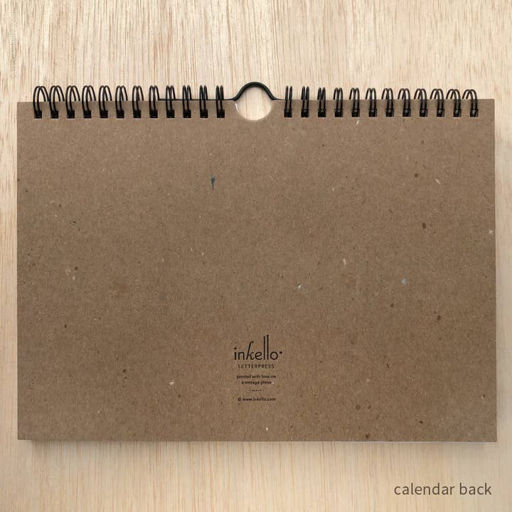 Inkello Letterpress - Wholesale Calendar - Draw-Your-Own Monthly Hanging Calendar (#452)7