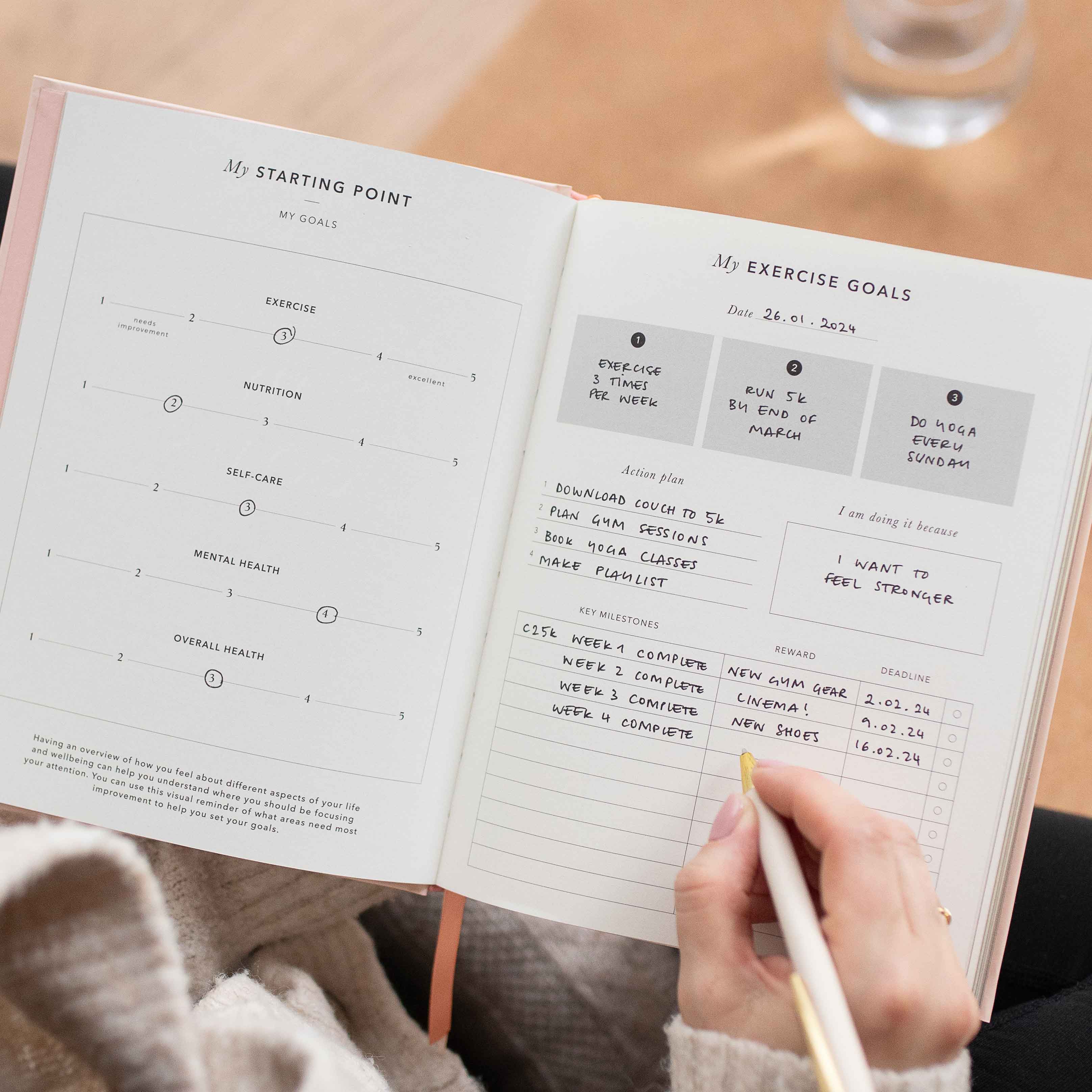 Blush And Gold – Großhandel Planer – Mein täglicher Fitnessplaner - Trainings- und Essensplaner (Forest)9