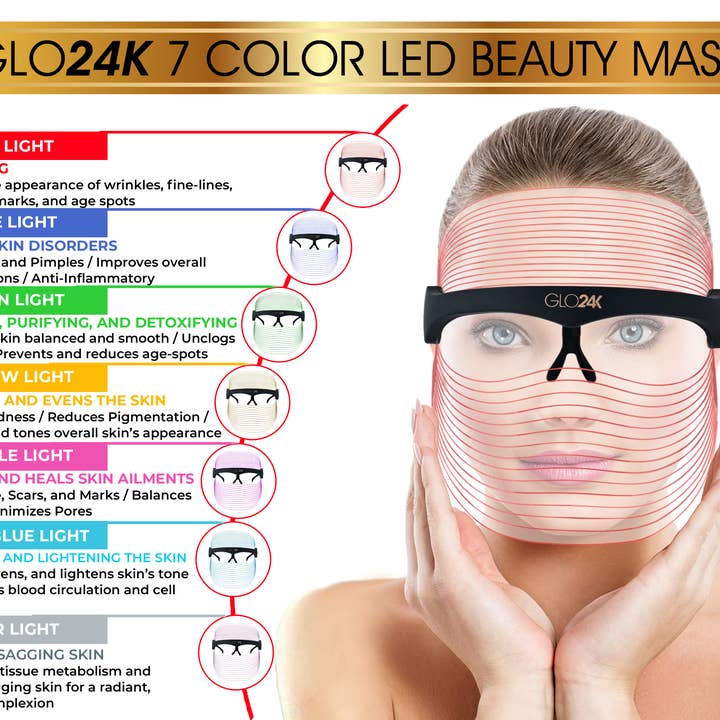 GLO24K - Wholesale Skincare Face Mask - GLO24K 7 COLOR LED BEAUTY MASK1