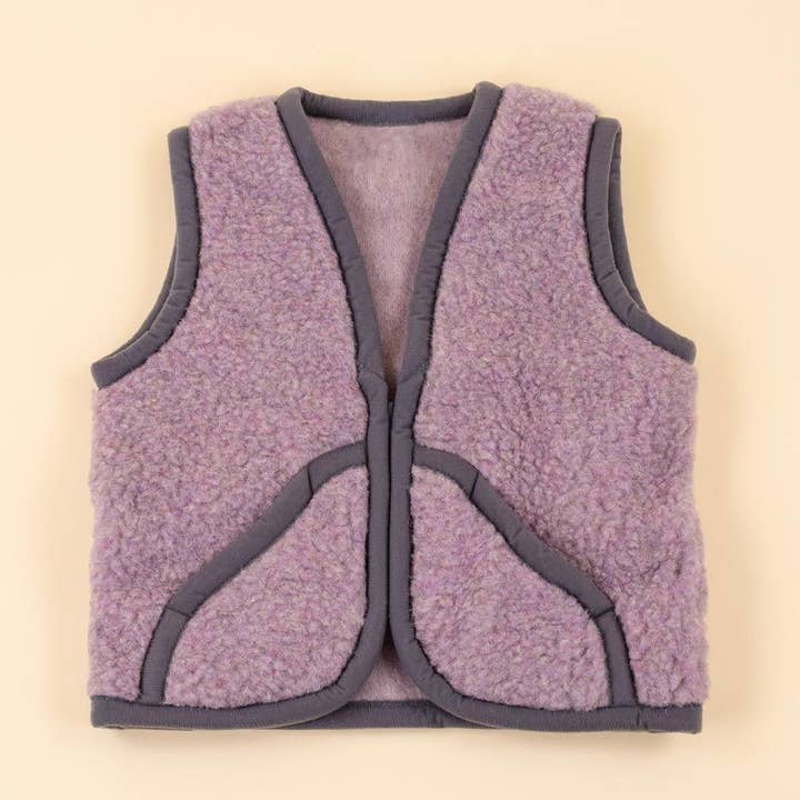 Casaco de lã com fecho criança roxo por atacado de Moonrise