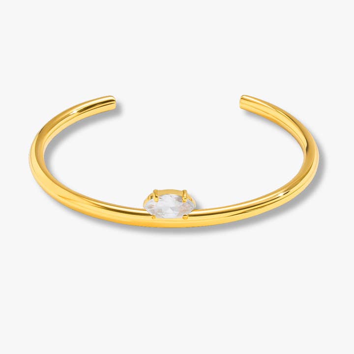 Liv Bella Vita | European Inspired Waterproof Jewelry - Wholesale Cuff Bracelet - Delina Diamond Marquise Cuff2